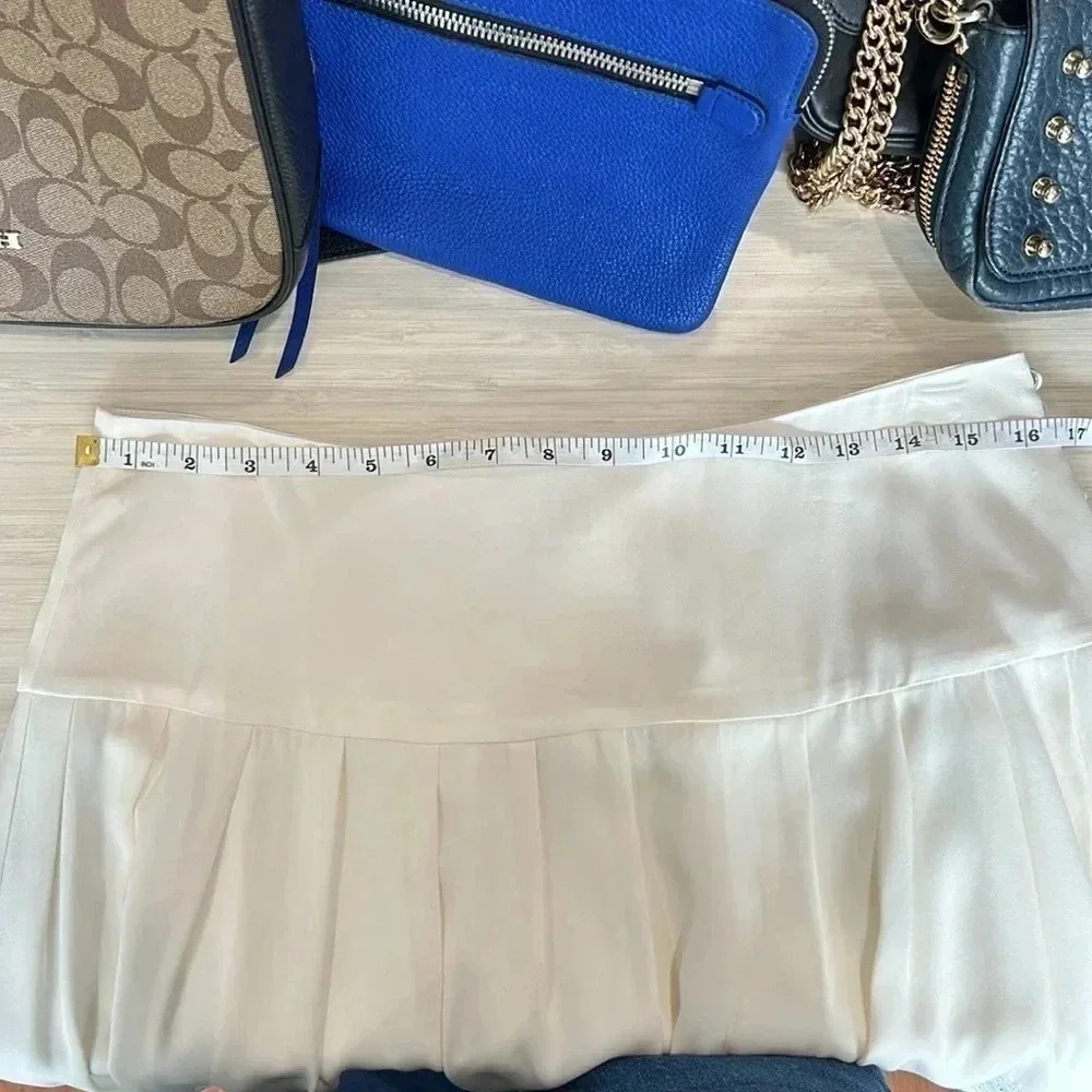 Diane von Furstenberg Belita Lace-Trim A-Line Skirt, Ivory size 10 - Picture 14 of 15